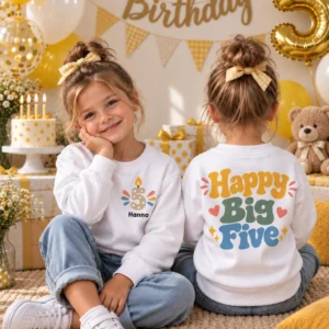 Sweatshirt Geburtstag Kind personalisiert – Pullover mit Name & Zahl – Geburtstagsoutfit 1 2 3 4 5 Jahre – T-Shirt,Babybody,Baby Body