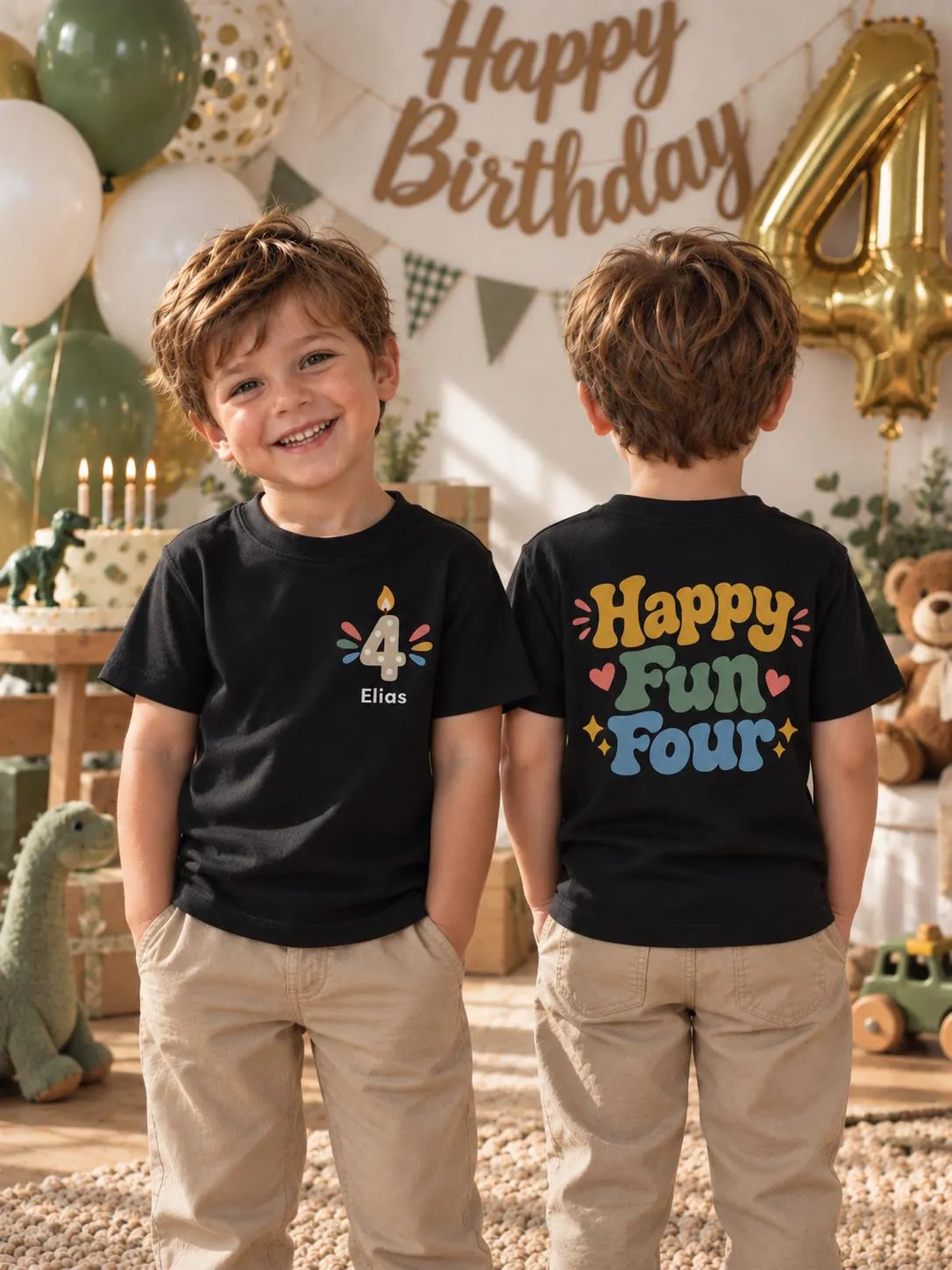 Sweatshirt Geburtstag Kind personalisiert – Pullover mit Name & Zahl – Geburtstagsoutfit 1 2 3 4 5 Jahre – T-Shirt,Babybody,Baby Body – Bild 4