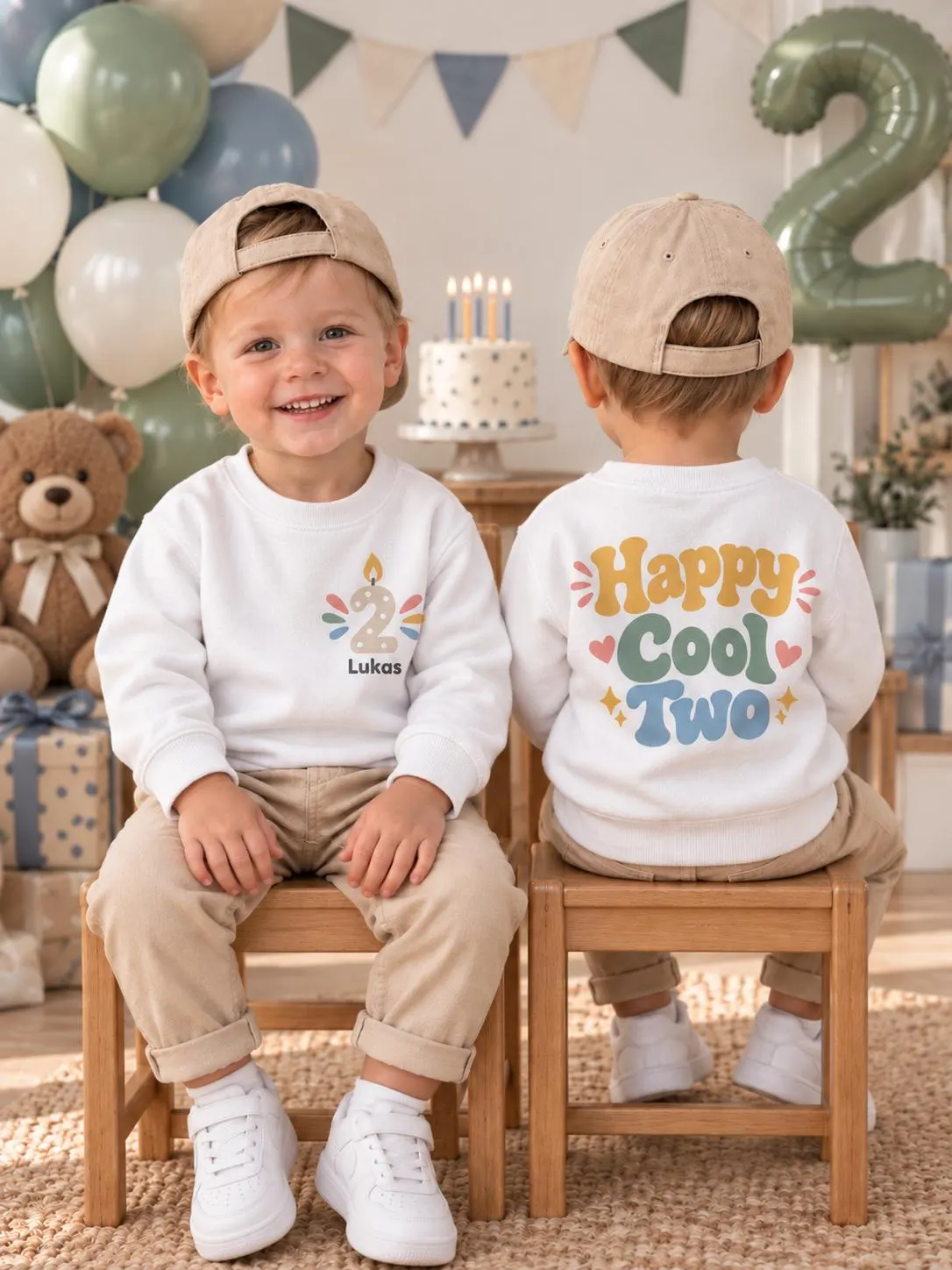 Sweatshirt Geburtstag Kind personalisiert – Pullover mit Name & Zahl – Geburtstagsoutfit 1 2 3 4 5 Jahre – T-Shirt,Babybody,Baby Body – Bild 7