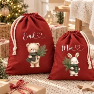 Kinder Nikolaussack personalisiert mit Name –Weihnachtsbeutel Kinder,Geschenkbeutel Weihnachten,Weihnachtsbeutel Nikolaussack , Geschenksack